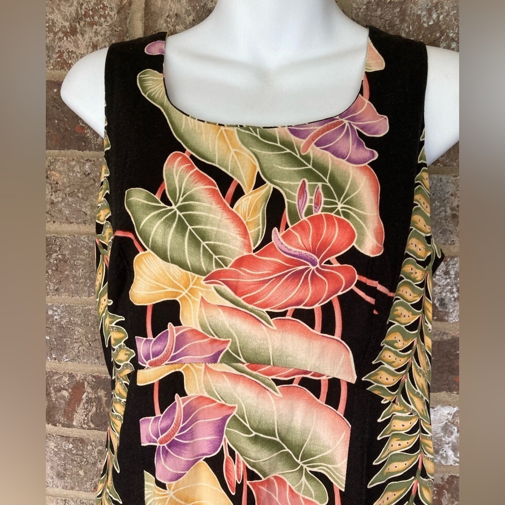 Vintage Hawaiian Maxi Dress, Tropical Print, Hilo Hattie’s Size 10 1990’s - Picture 6 of 13